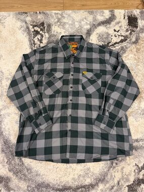 DIXXON Flannel Company BEELINE 4XL Gray Line Snap Button Flannel Shirt